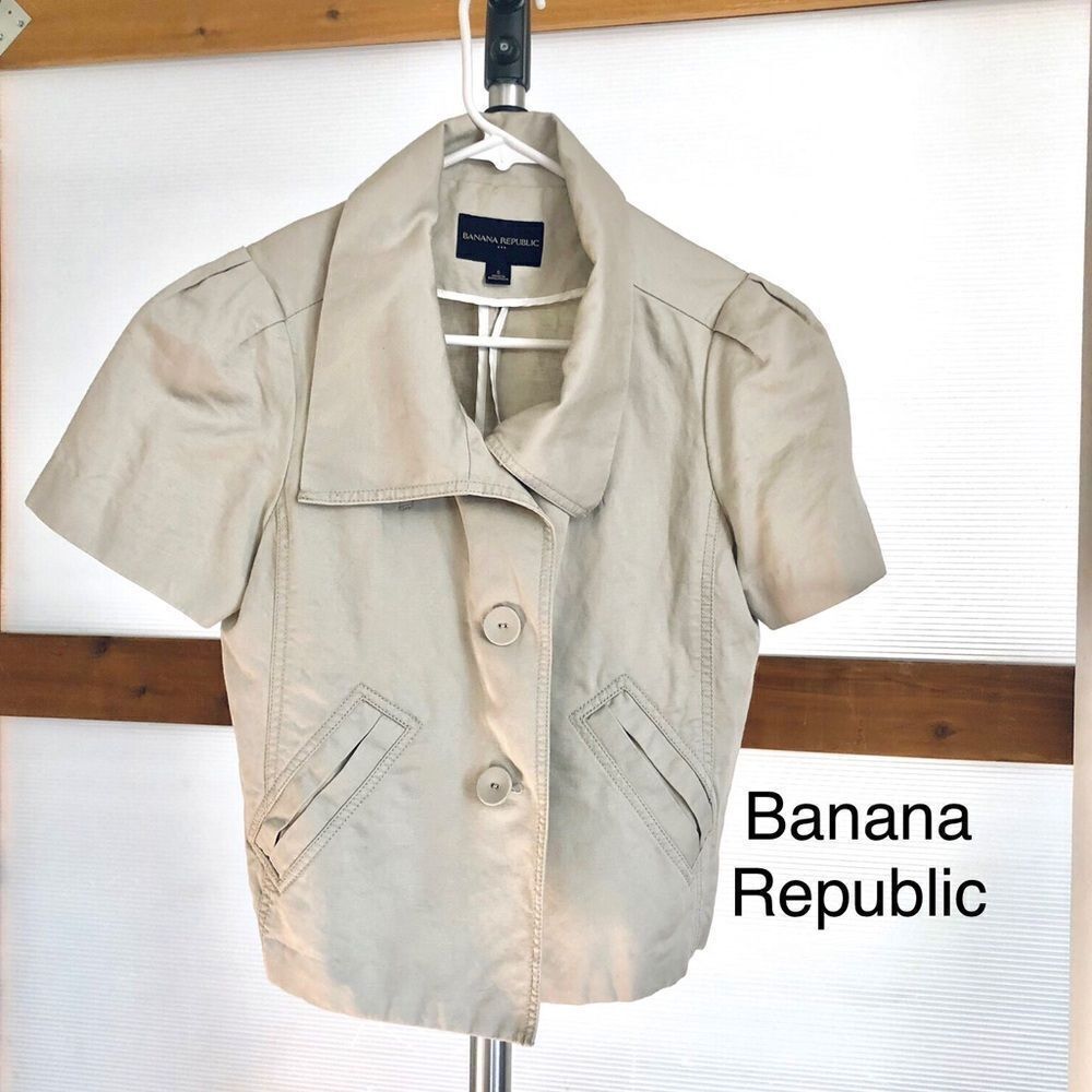 BANANA REPUBLIC FACTORY Cotton/Linen‎ Short Sleeve Lightweight Blazer/ Sz S
